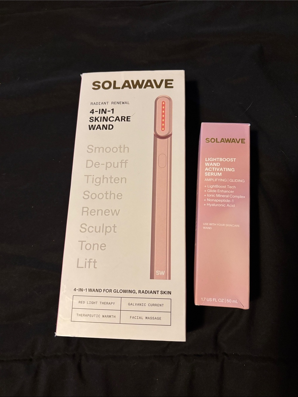 Solawave 4-in-1 Skincare Wand with Lightboost Activating Serum - Pink